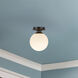 Alora Mood Otis 1 Light 7.88 inch Matte Black/Glossy Opal Glass Semi-Flush Mount Ceiling Light