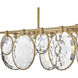 Nala LED 49.75 inch Heritage Brass Chandelier Ceiling Light, Linear & Oval
