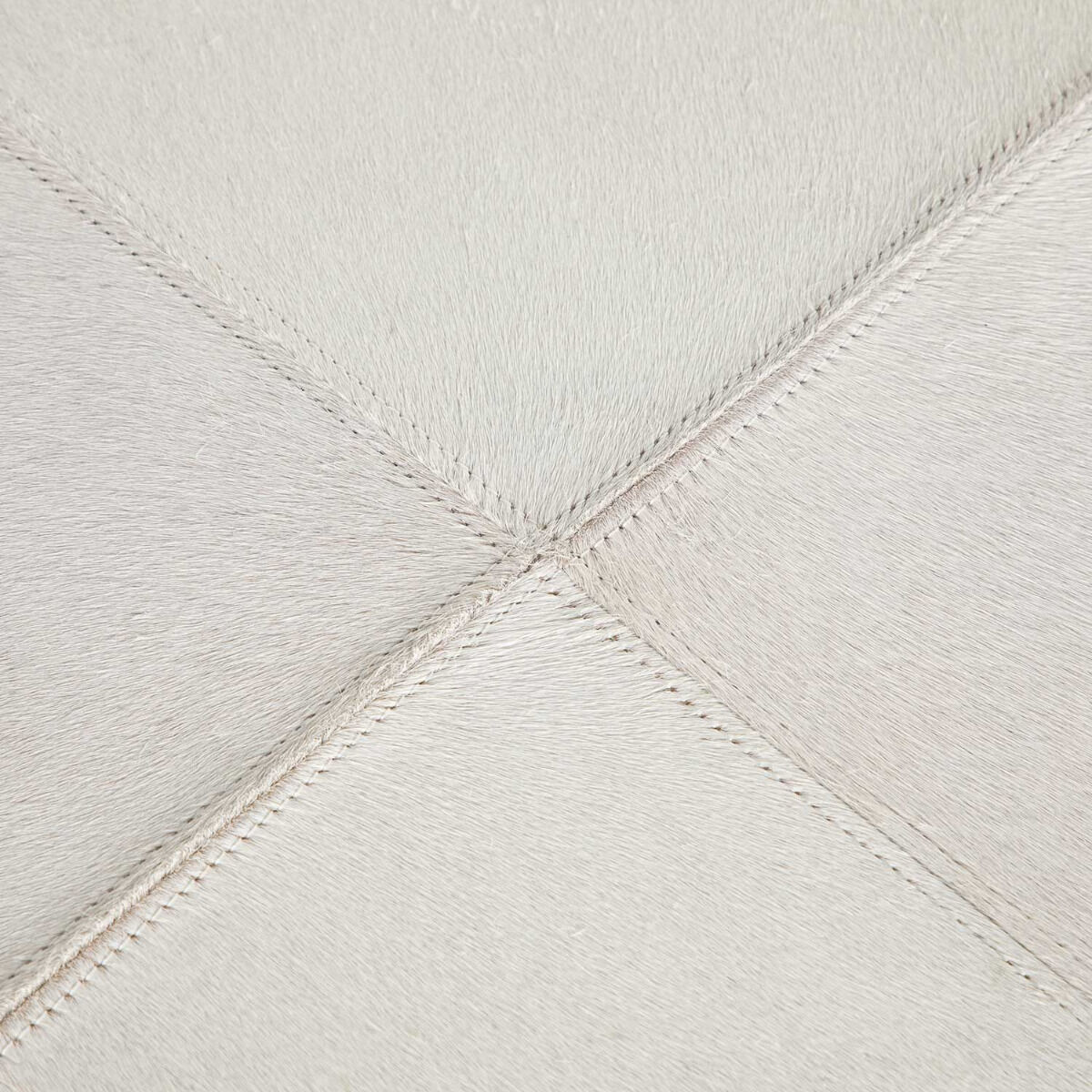 Laurie 18.75 inch Antique Aged Brass / Natural Ivory Hide Ottomans Stool