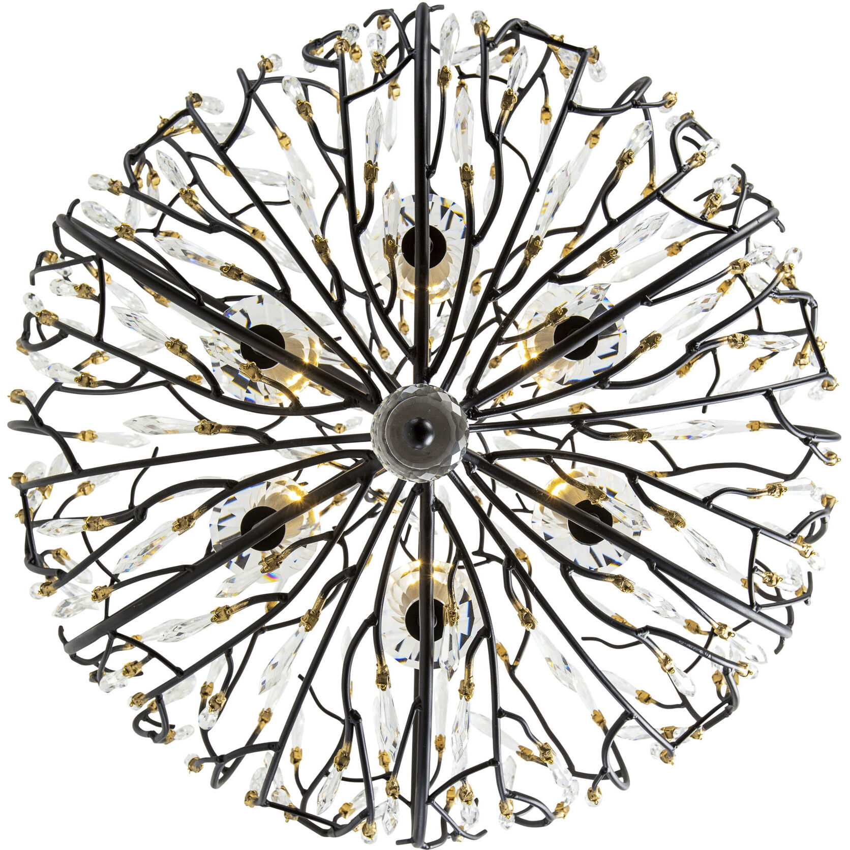 Bask 6 Light 26.5 inch Matte Black and French Gold Pendant Ceiling Light in Matte Black/French Gold