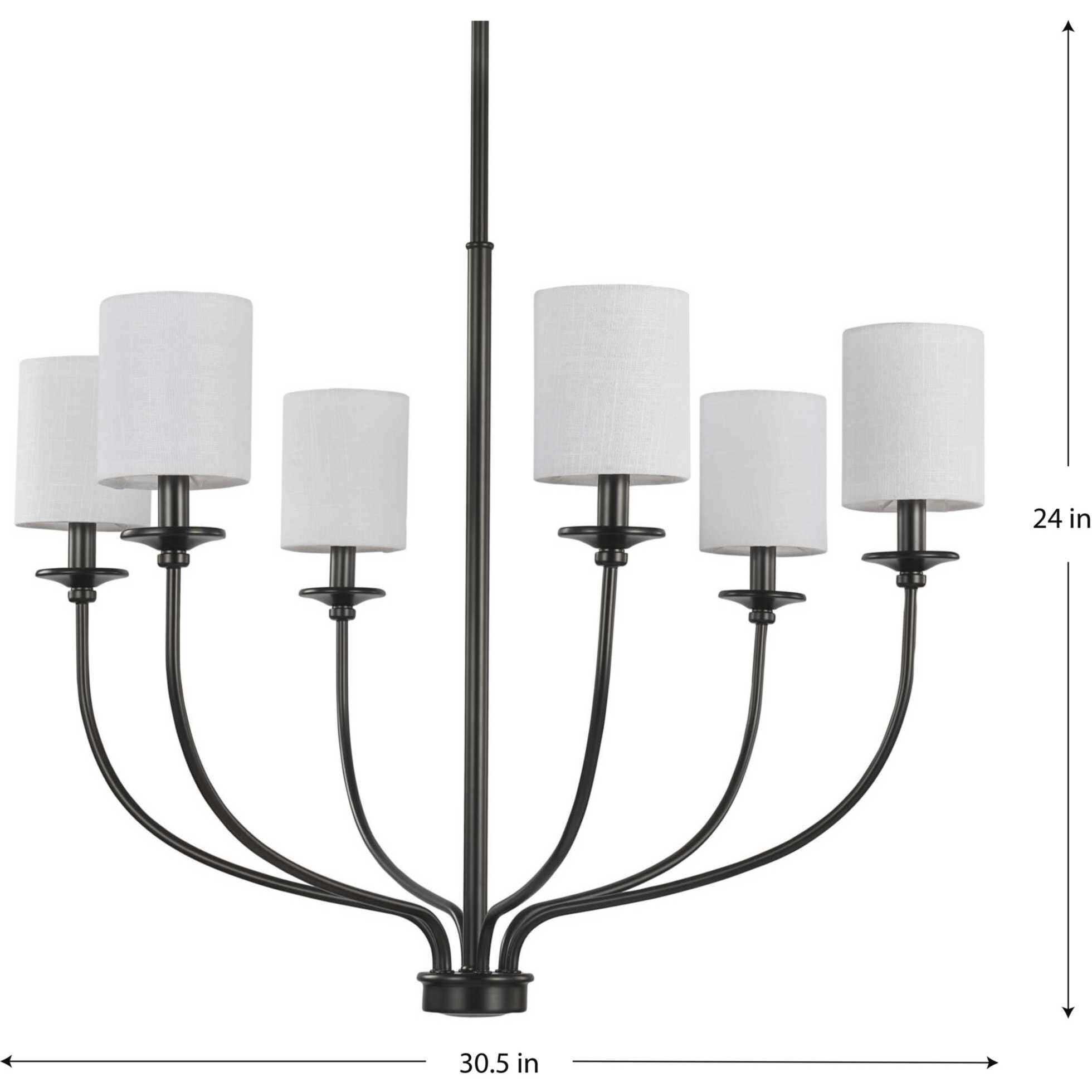 Bonita 6 Light 31 inch Matte Black Foyer Chandelier Ceiling Light, Design Series
