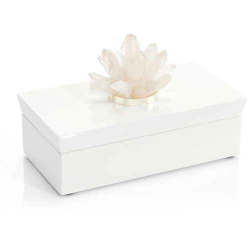 Long White 10.25 X 5.5 inch Quartz Box