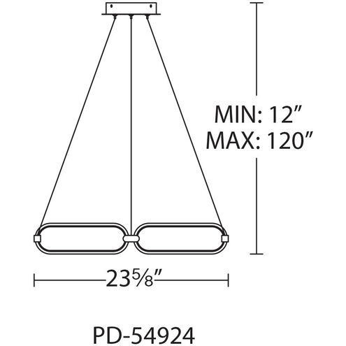 Charmed LED 24 inch Soft Gold Pendant Ceiling Light in 24in, dweLED