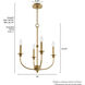 Southcrest 4 Light 18 inch Luxe Gold Chandelier Ceiling Light