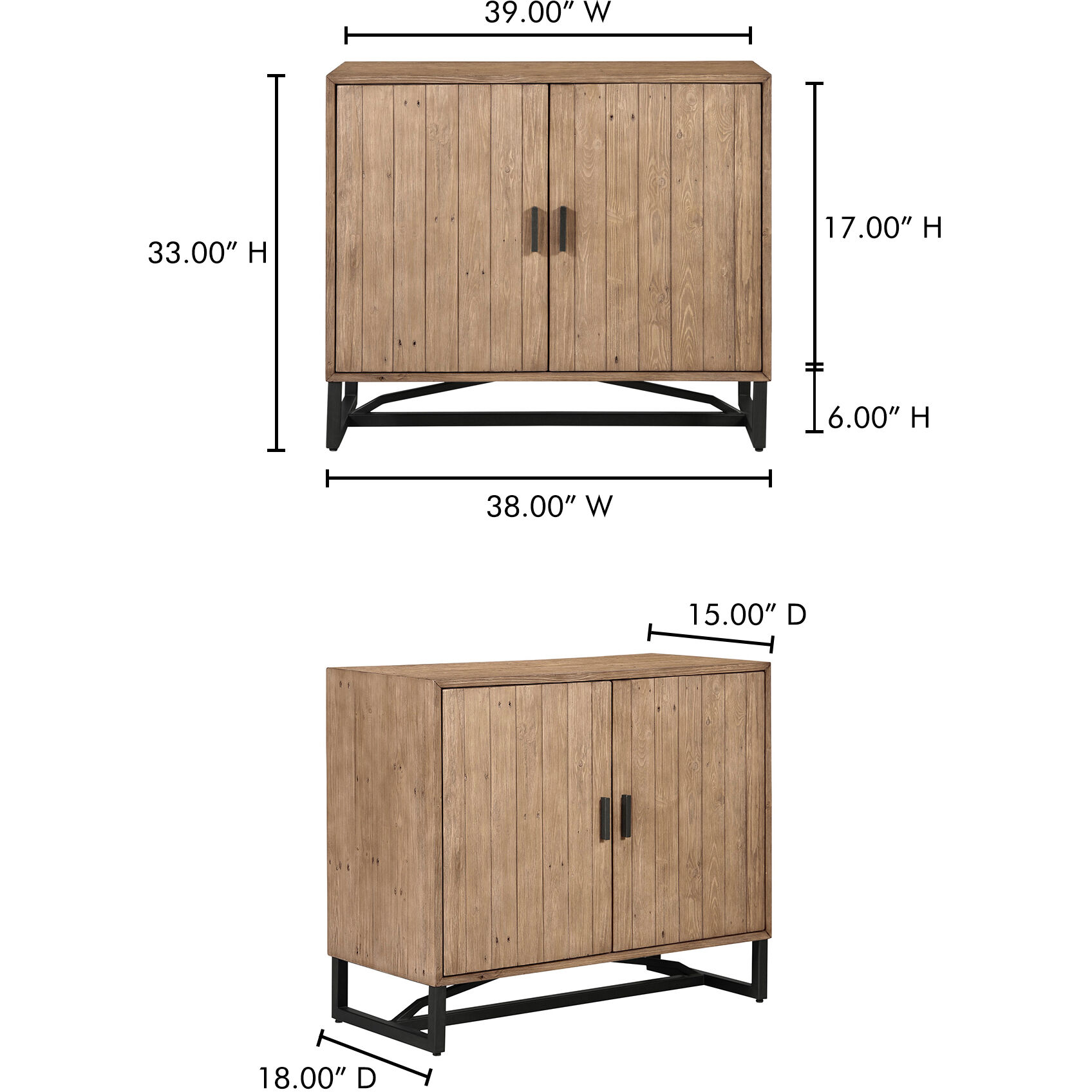 Sierra Natural Cabinet, 2 Door