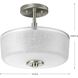 Alexa 2 Light 12 inch Brushed Nickel Semi-Flush Mount Ceiling Light
