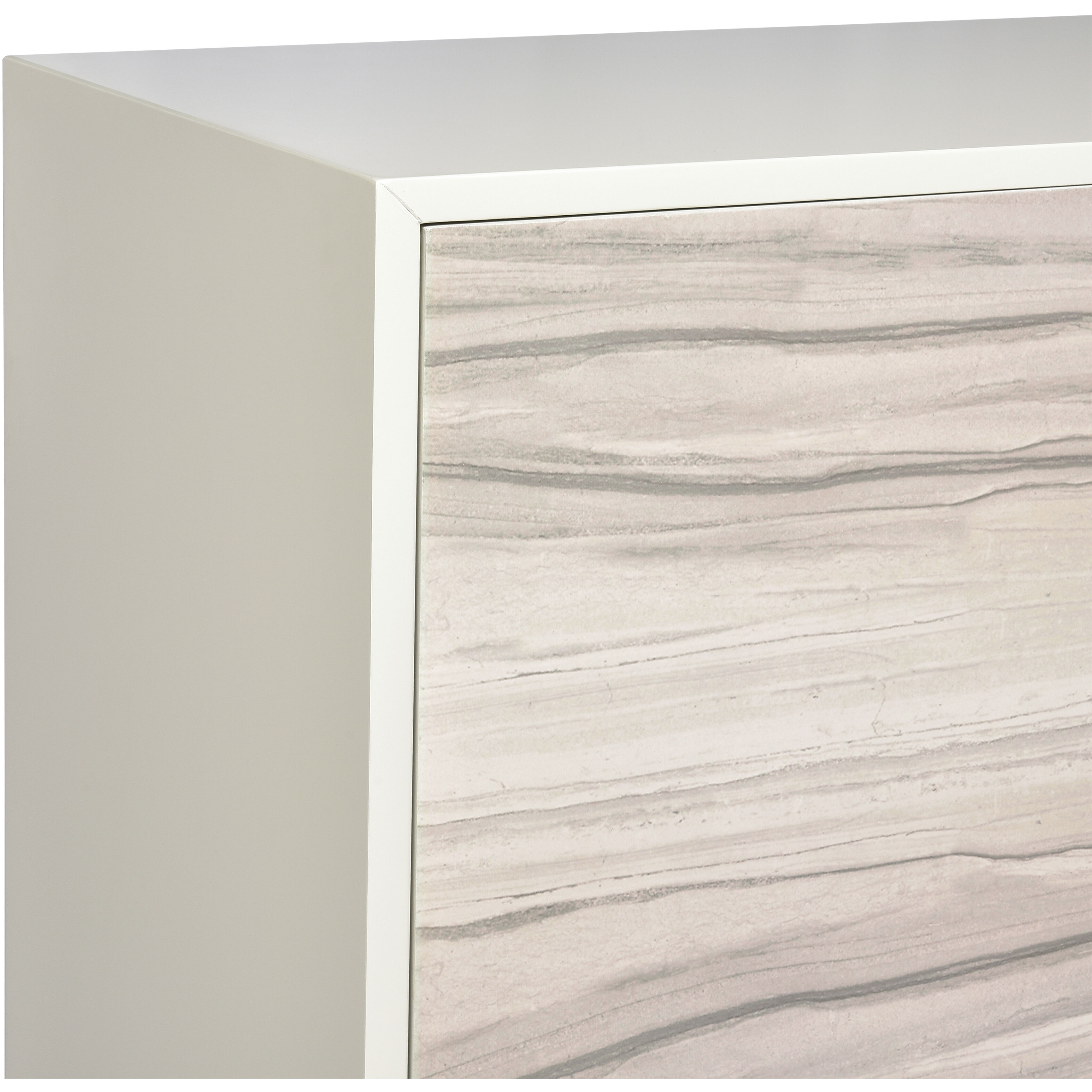 Reynolds White with Almond and Brass Cabinet