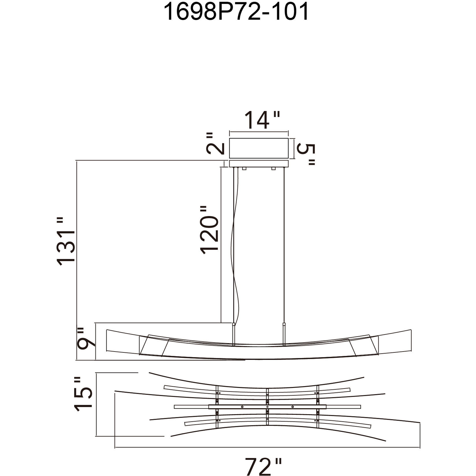 Candora LED 72 inch Black Island/Pool Table Light Ceiling Light