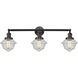 Franklin Restoration Small Oxford LED 34 inch Matte Black Bath Vanity Light Wall Light in Seedy Glass, Franklin Restoration