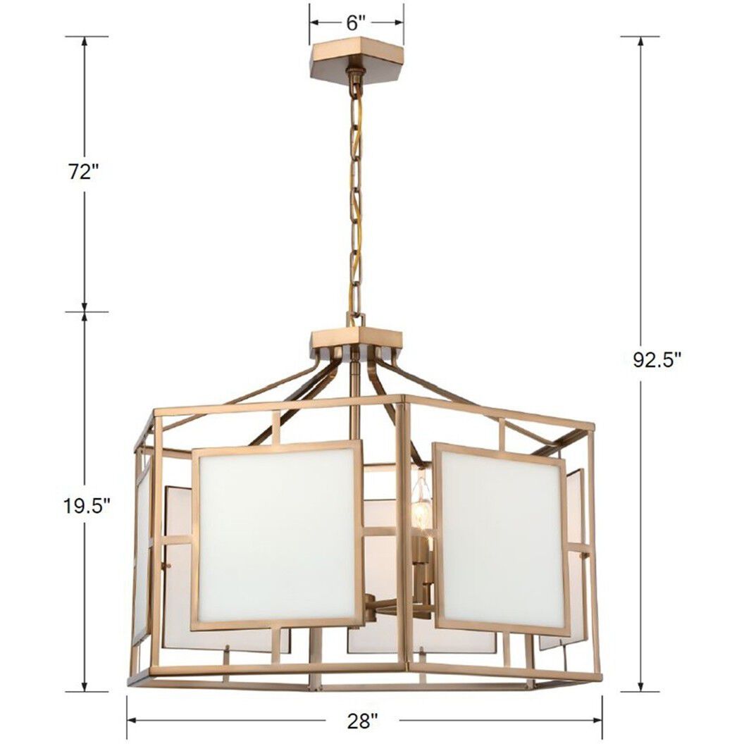 Hillcrest 6 Light 28 inch Vibrant Gold Lantern Chandelier Ceiling Light
