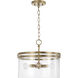 Fuller 4 Light 14.5 inch Aged Brass Semi-Flush Mount Ceiling Light, Convertible Dual Mount