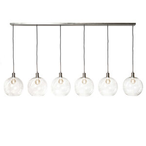 Luca 6 Light 80 inch Polished Nickel and Clear Pendant Ceiling Light