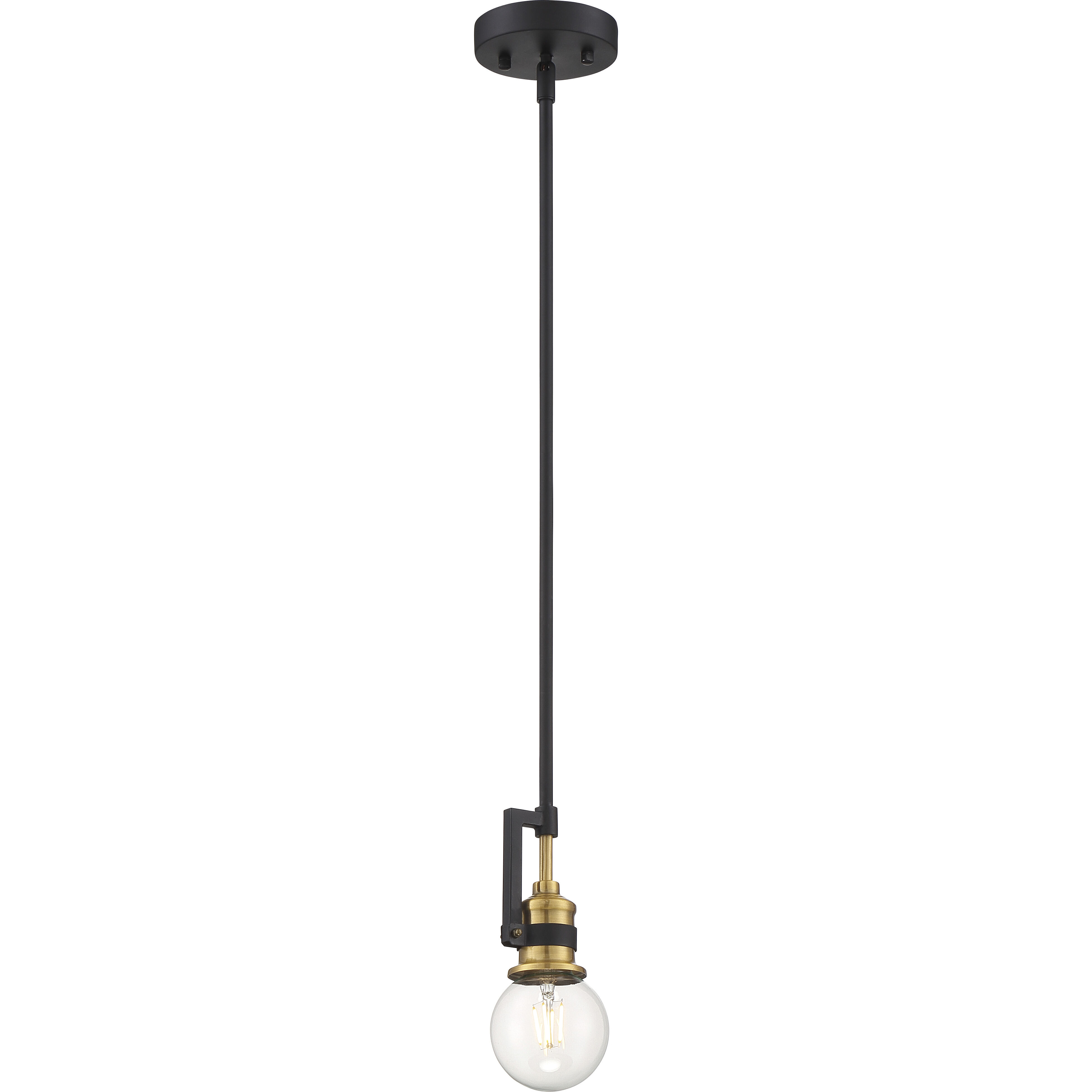 Intention 1 Light 3 inch Warm Brass and Black Mini Pendant Ceiling Light