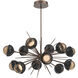 Cabochon LED 40.5 inch Burnished Bronze with Black Marble Chandelier Ceiling Light in 2700K LED, Startburst