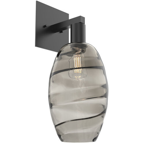 Ellisse 1 Light 6.5 inch Matte Black Indoor Sconce Wall Light in Ellisse Smoke