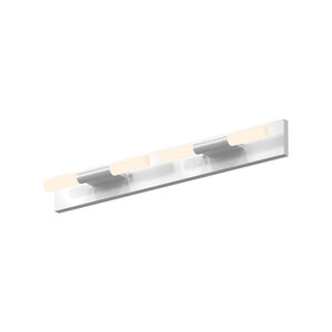 Crystal Rods LED 19 inch Satin White Bath Bar Wall Light