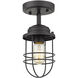 Seaport 1 Light 5 inch Matte Black Semi-flush Ceiling Light