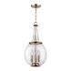 Pierce 3 Light 11 inch Aged Brass Pendant Ceiling Light