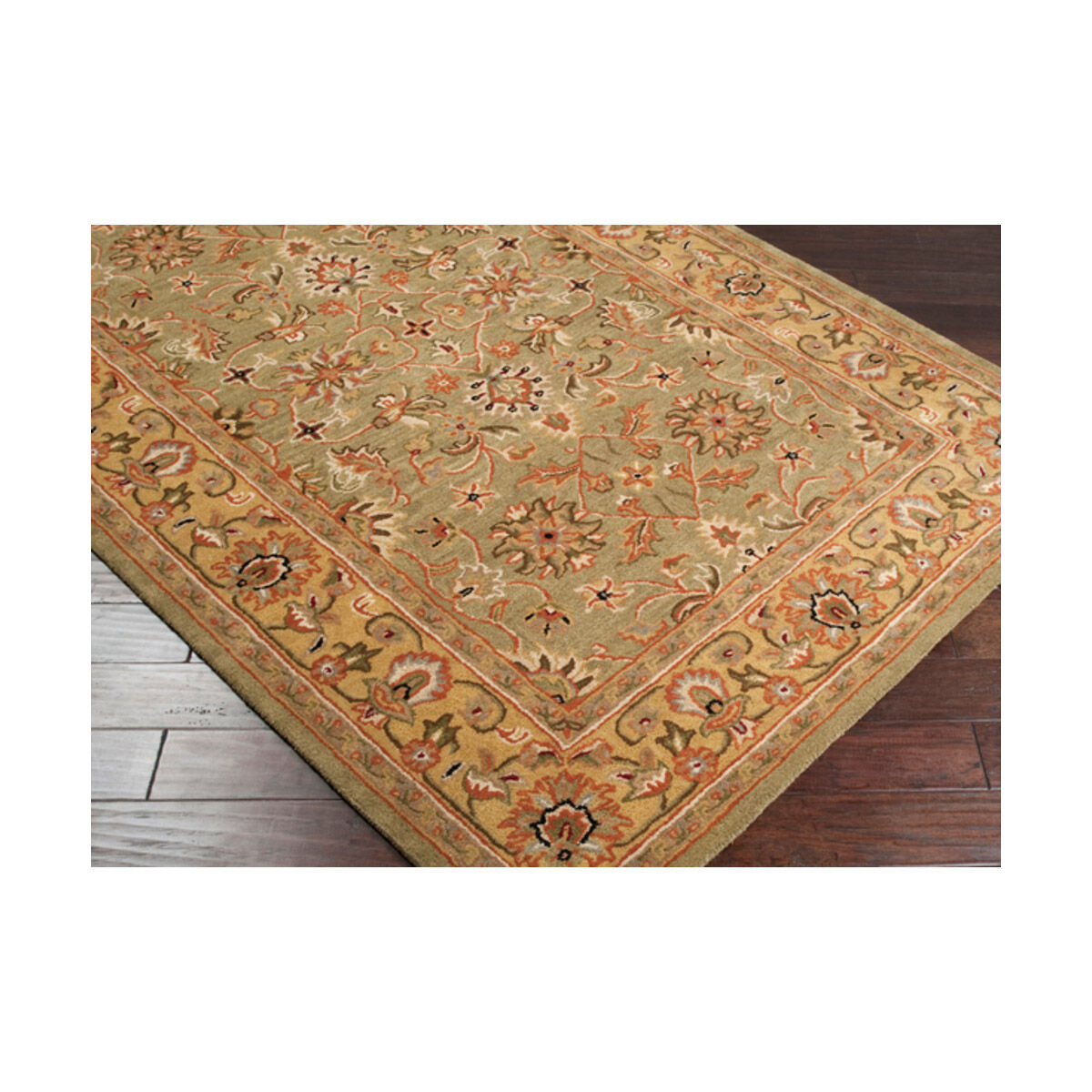 Crowne 96 X 60 inch Camel/Khaki/Ivory/Dark Brown Rugs, Wool