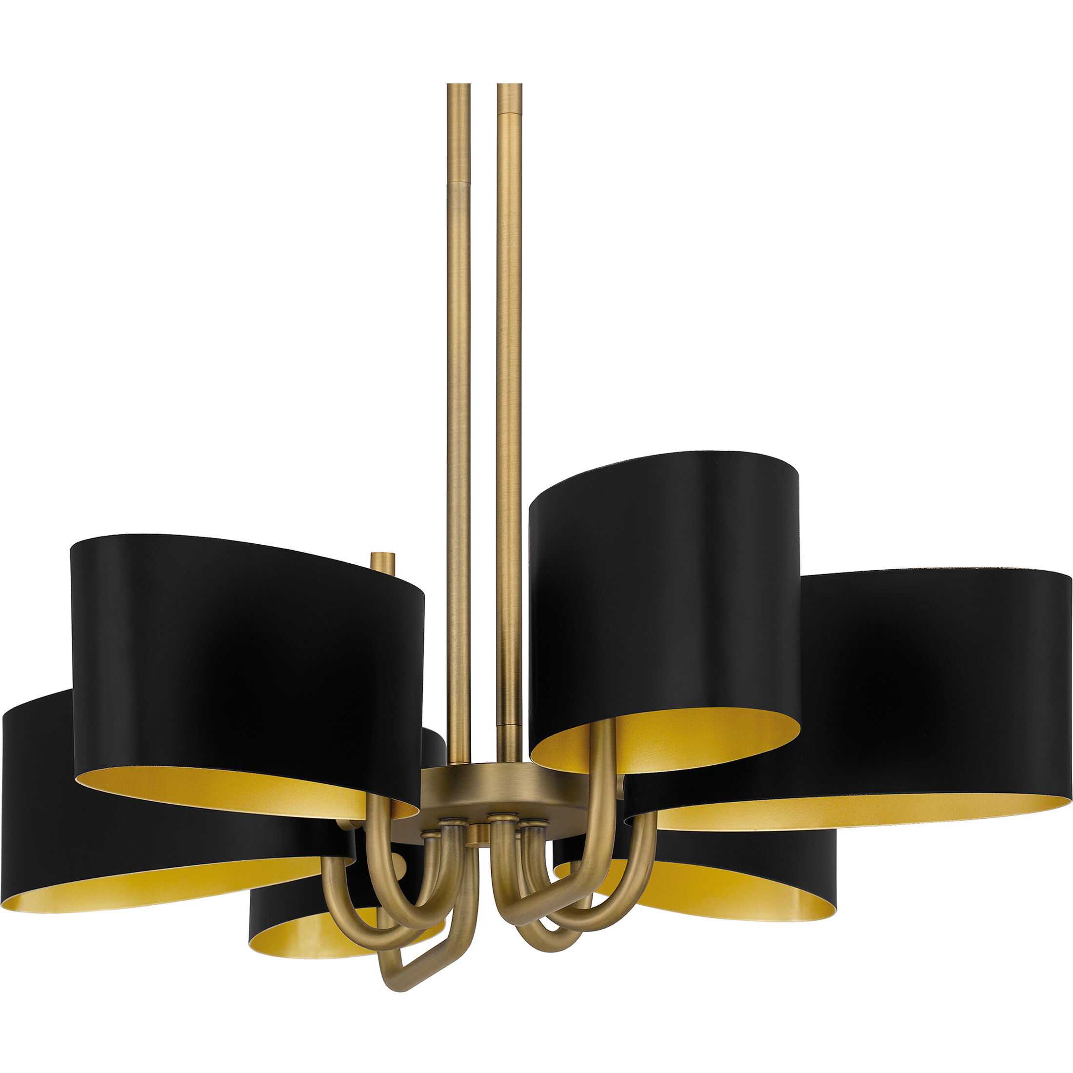 Madden 6 Light 41.5 inch Aged Brass Island Light Ceiling Light