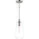 Babylon 1 Light 8 inch Satin Nickel Single Pendant Ceiling Light