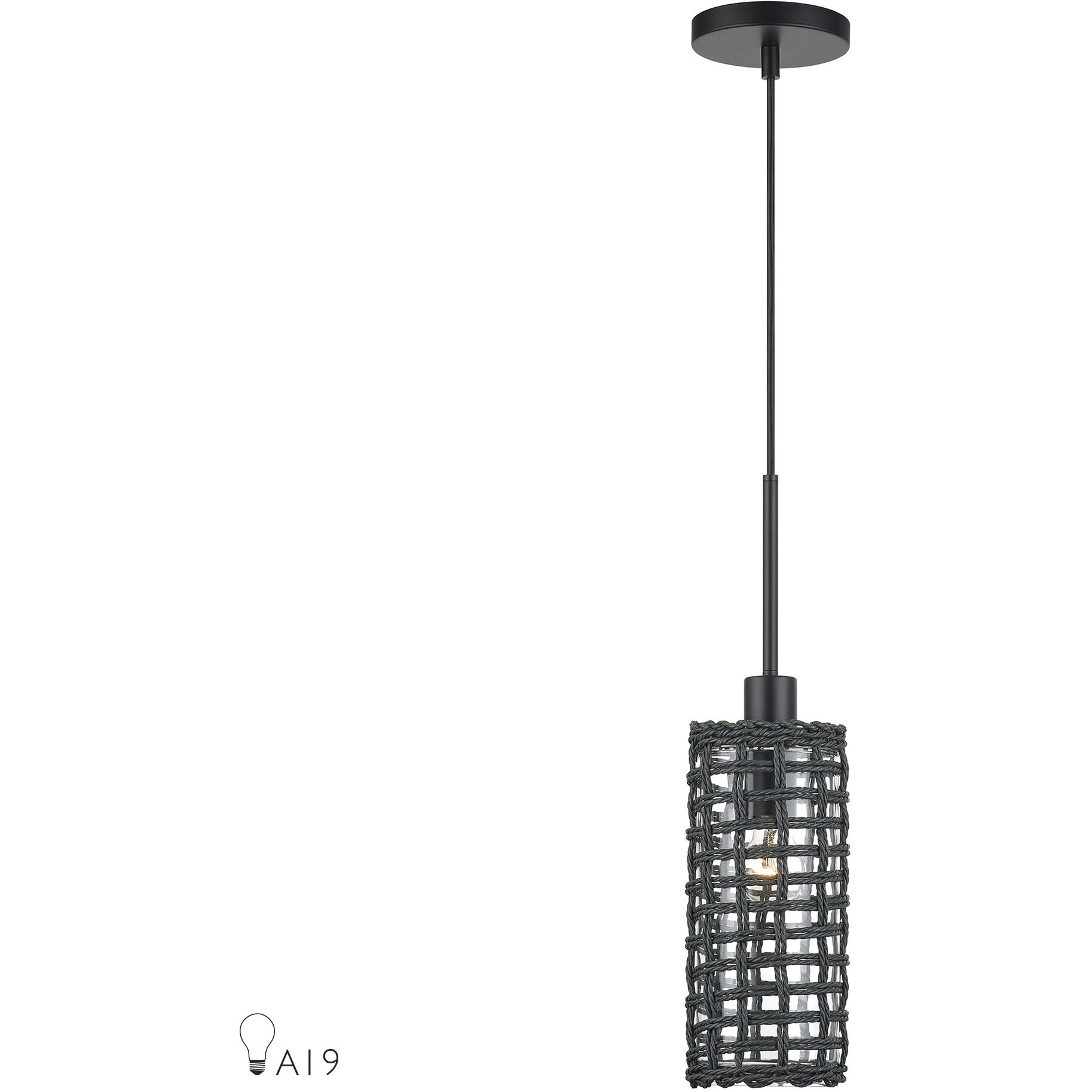Twinewell 1 Light 5.13 inch Black Mini Pendant Ceiling Light