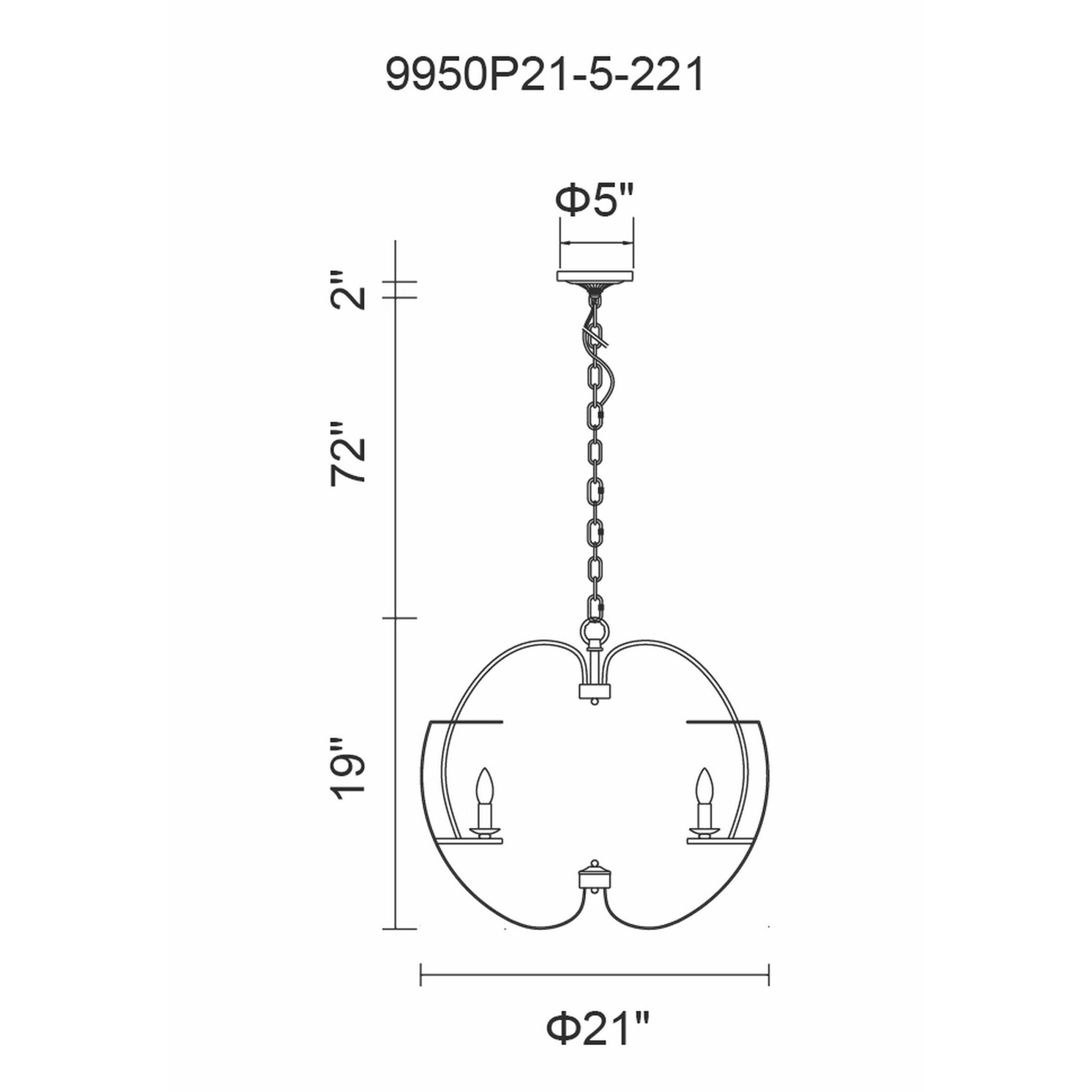 Verbena 5 Light 21 inch Pewter Chandelier Ceiling Light