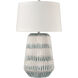 Devon 32 inch 9 watt White with Blue Table Lamp Portable Light