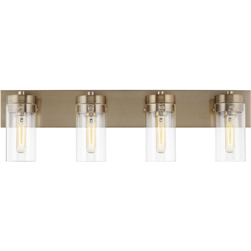 Intersection 4 Light 30 inch Burnished Brass Bathroom Vanity Lights Wall Light