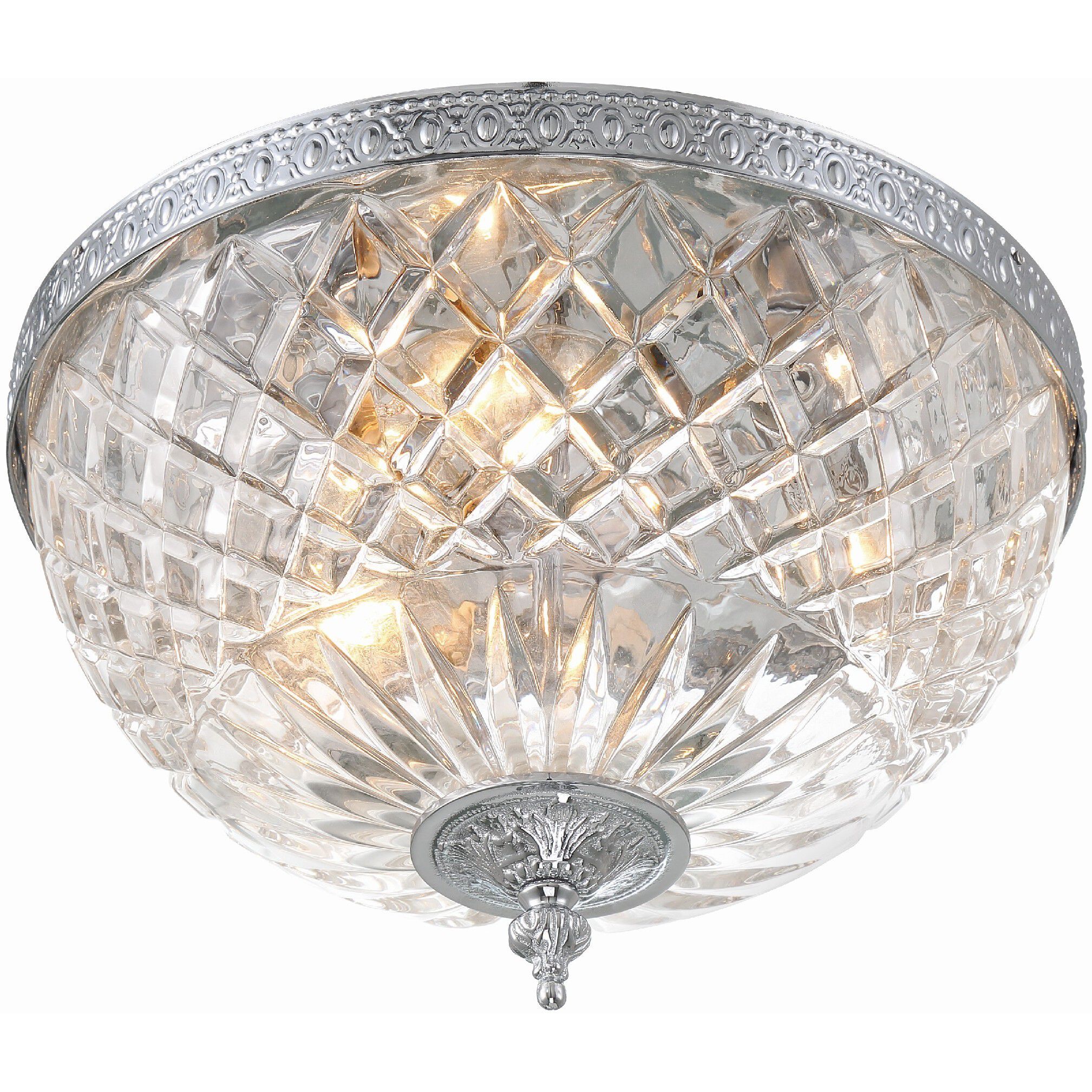 Radley 3 Light 12 inch Polished Chrome Flush Ceiling Light