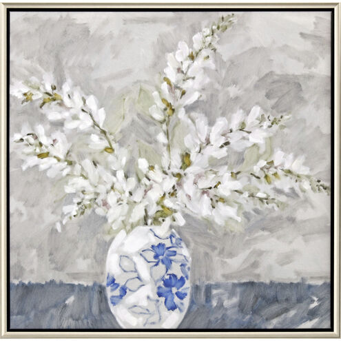 Calm Moment White and Blue and Gray and Multi Canvas