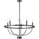 Cesar 5 Light 29 inch Matte Black Chandelier Ceiling Light