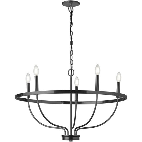 Cesar 5 Light 29 inch Matte Black Chandelier Ceiling Light
