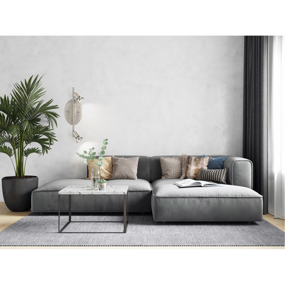 Buzz 2 Light 120 Matte Nickel Track Light Ceiling Light