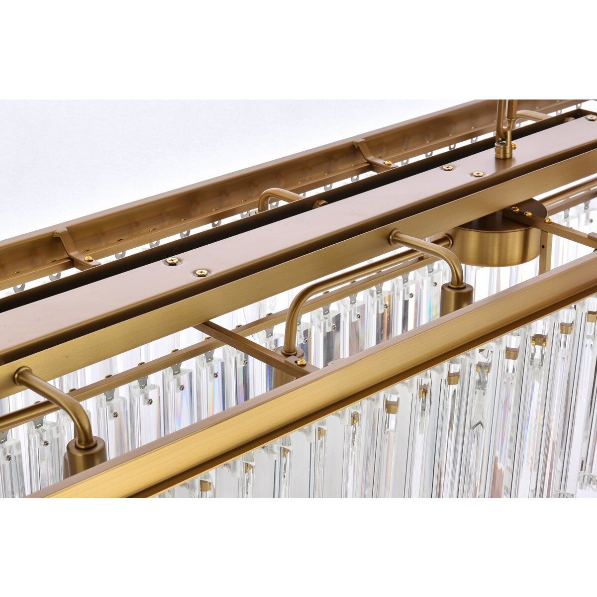 Sydney 12 Light 60 inch Satin Gold Linear Chandelier Ceiling Light in Clear