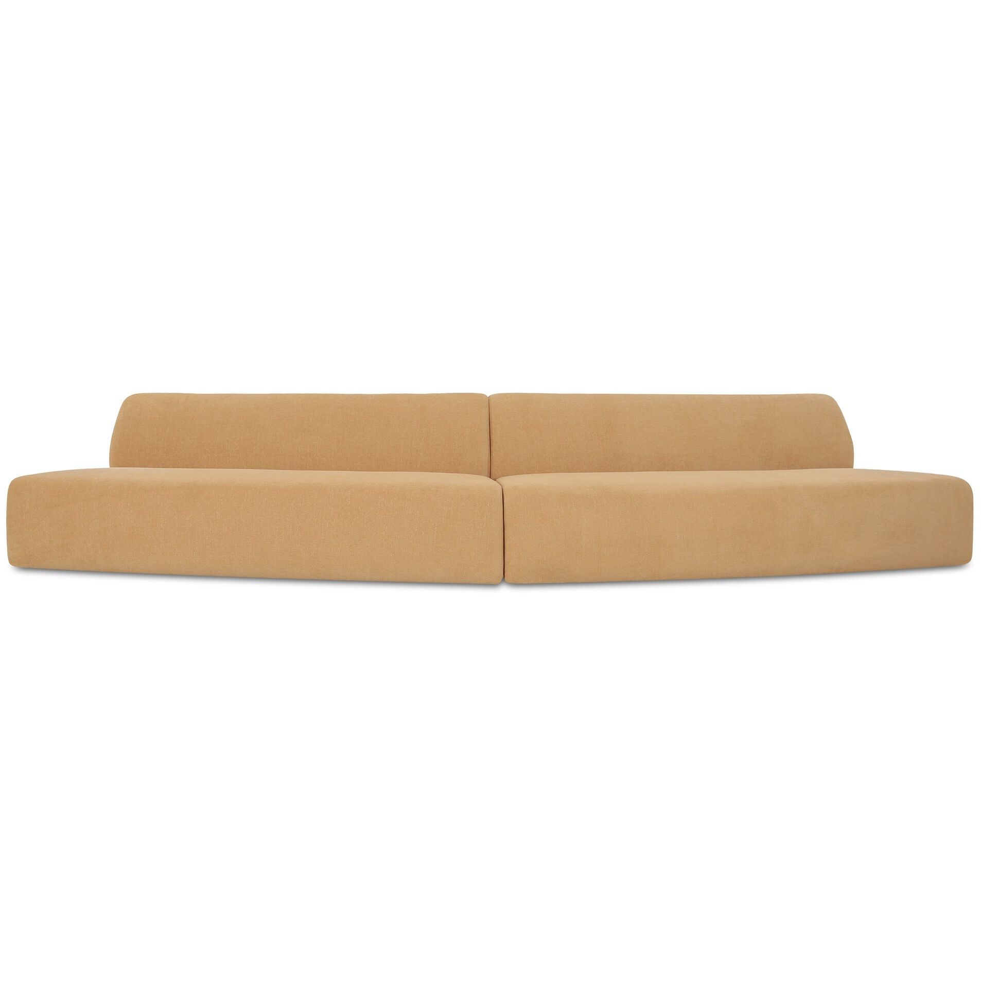 Naomi Yellow Convex Modular Sectional, 2 Piece