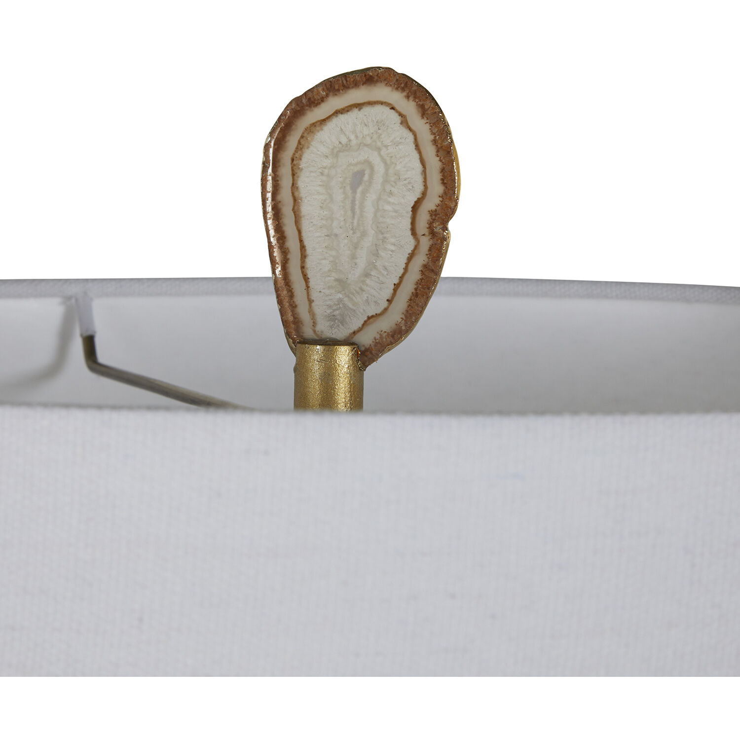 Gianna 33.25 inch Vintage Gold / Natural Agate / White Linen Fabric Table Lamp Portable Light