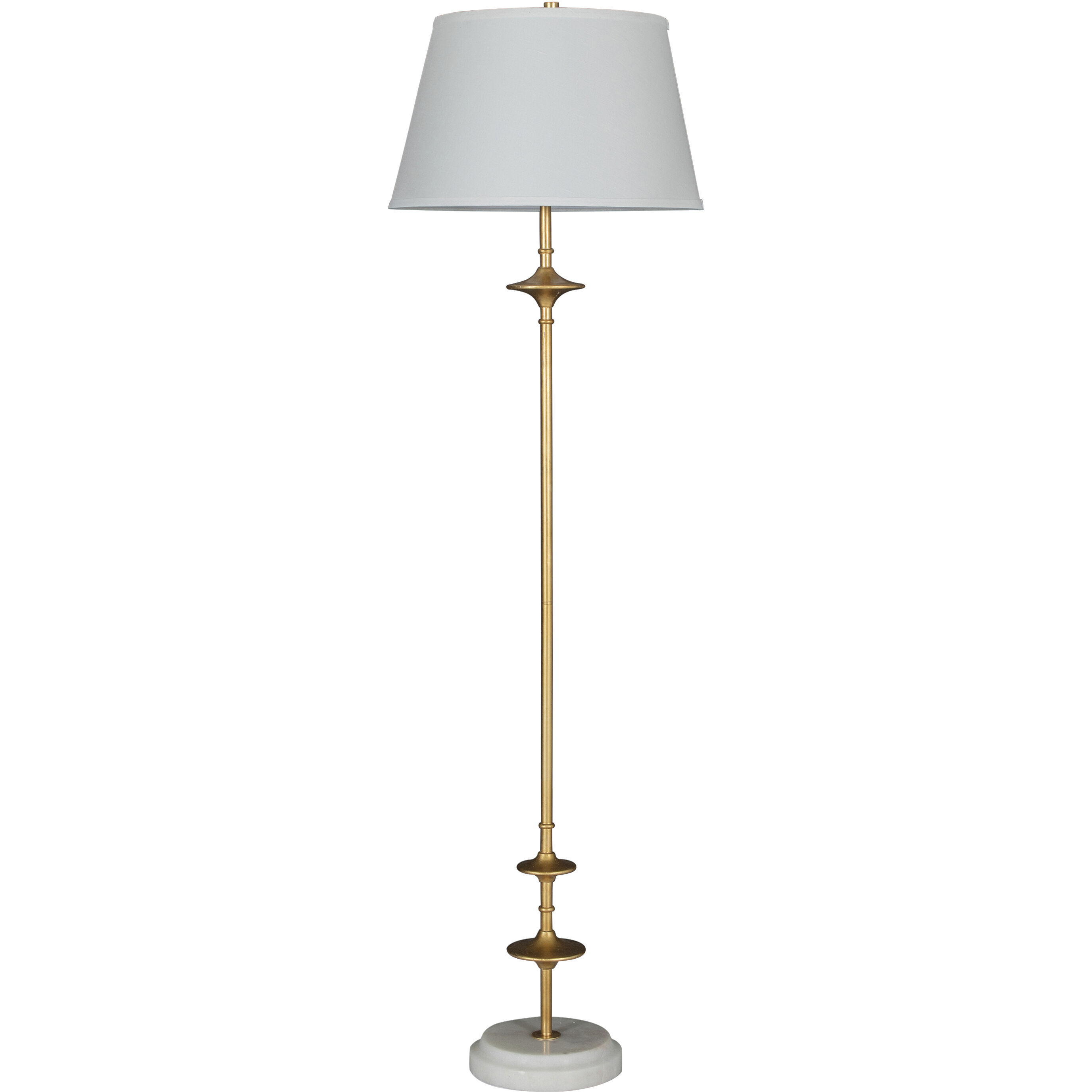 Avery 70.75 inch Aged Brass and Beige Linen with Light Beige Marble Floor Lamp Portable Light