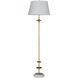Avery 70.75 inch Aged Brass and Beige Linen with Light Beige Marble Floor Lamp Portable Light
