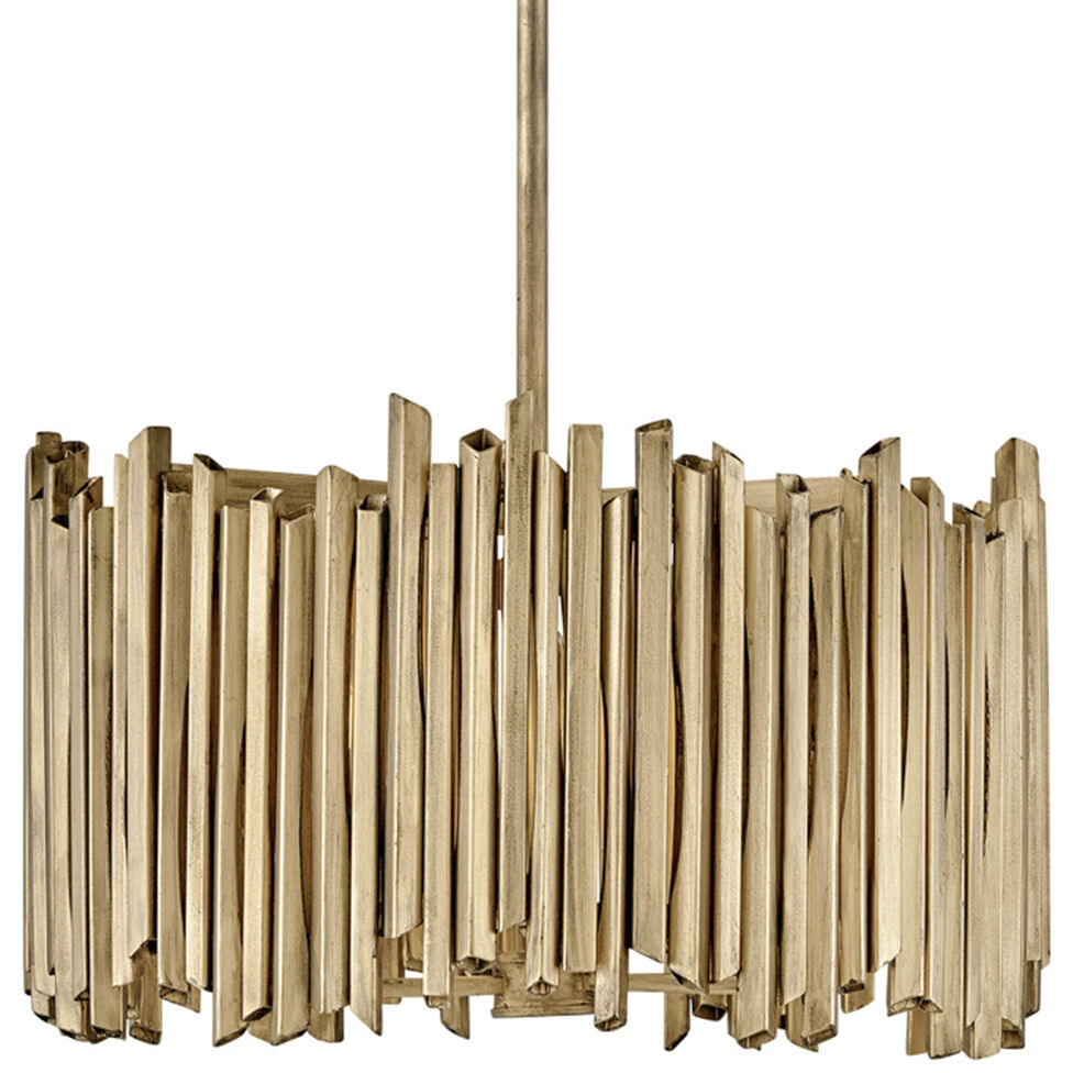 Lisa McDennon Roca 3 Light 20 inch Burnished Gold Indoor Pendant Ceiling Light, Convertible to Semi-Flush