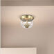 Boliver 3 Light 13.5 inch Vintage Brass Flush Mount Ceiling Light