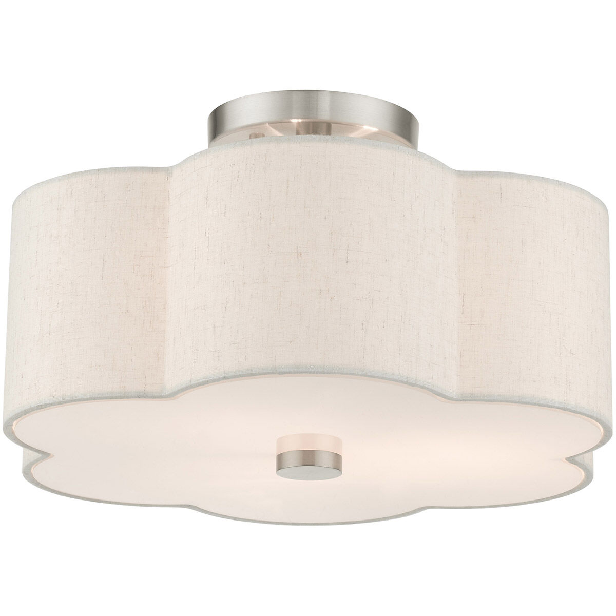 Solstice 3 Light 15 inch Brushed Nickel Semi Flush Ceiling Light