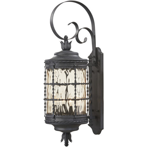 Mallorca 4 Light 34 inch Spanish Iron Outdoor Wall Mount, Great Outdoors