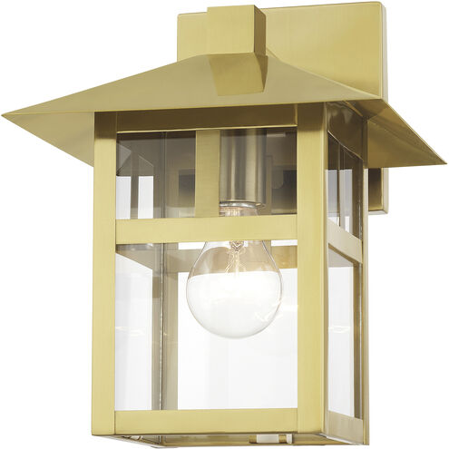 Crestlake 1 Light 11.5 inch Satin Gold Outdoor Wall Lantern