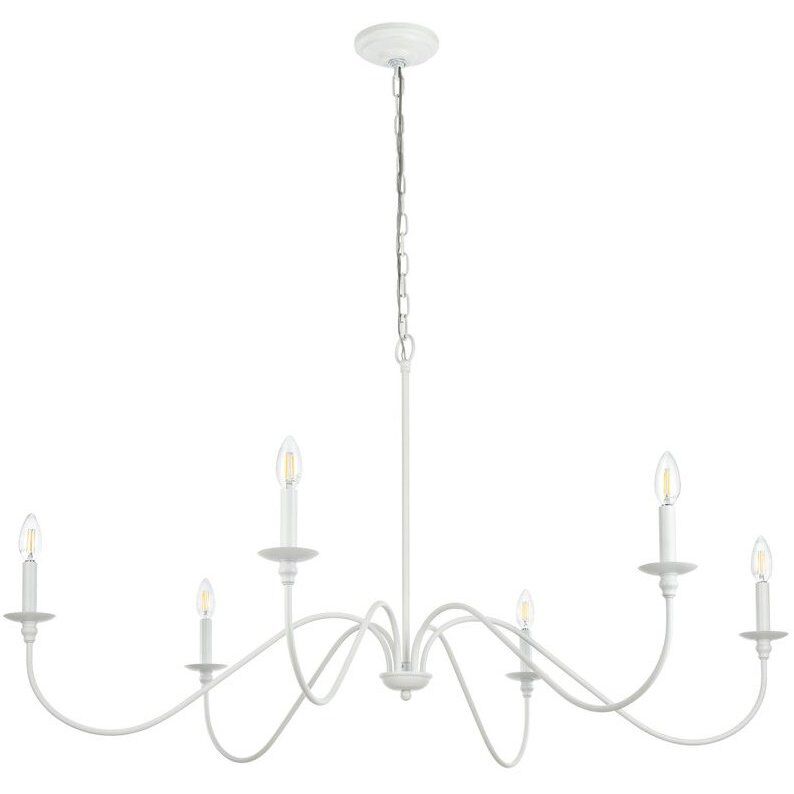 Rohan 6 Light 48 inch White Chandelier Ceiling Light