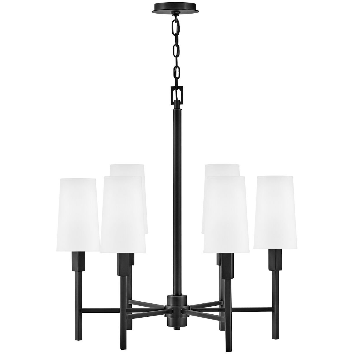 Fenwick 6 Light 28 inch Black Chandelier Ceiling Light
