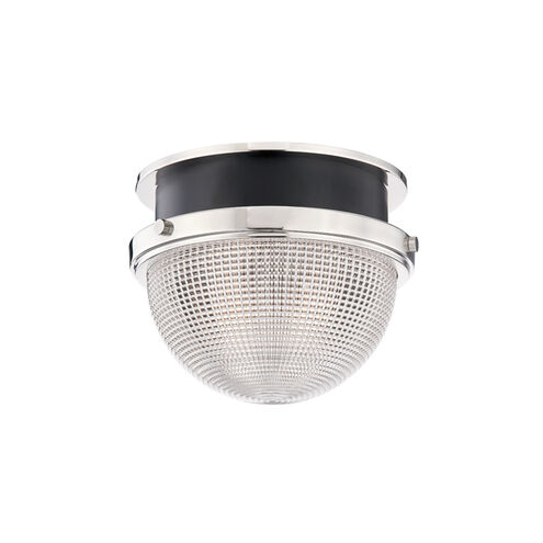 Lucien 1 Light 9 inch Polished Nickel / Black Flush Mount Ceiling Light