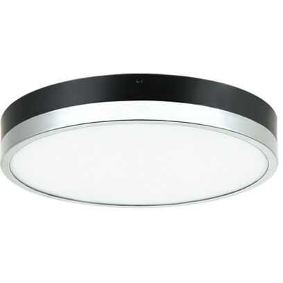 Tone LED 12 inch Black and Chrome Flush Mount Ceiling Light