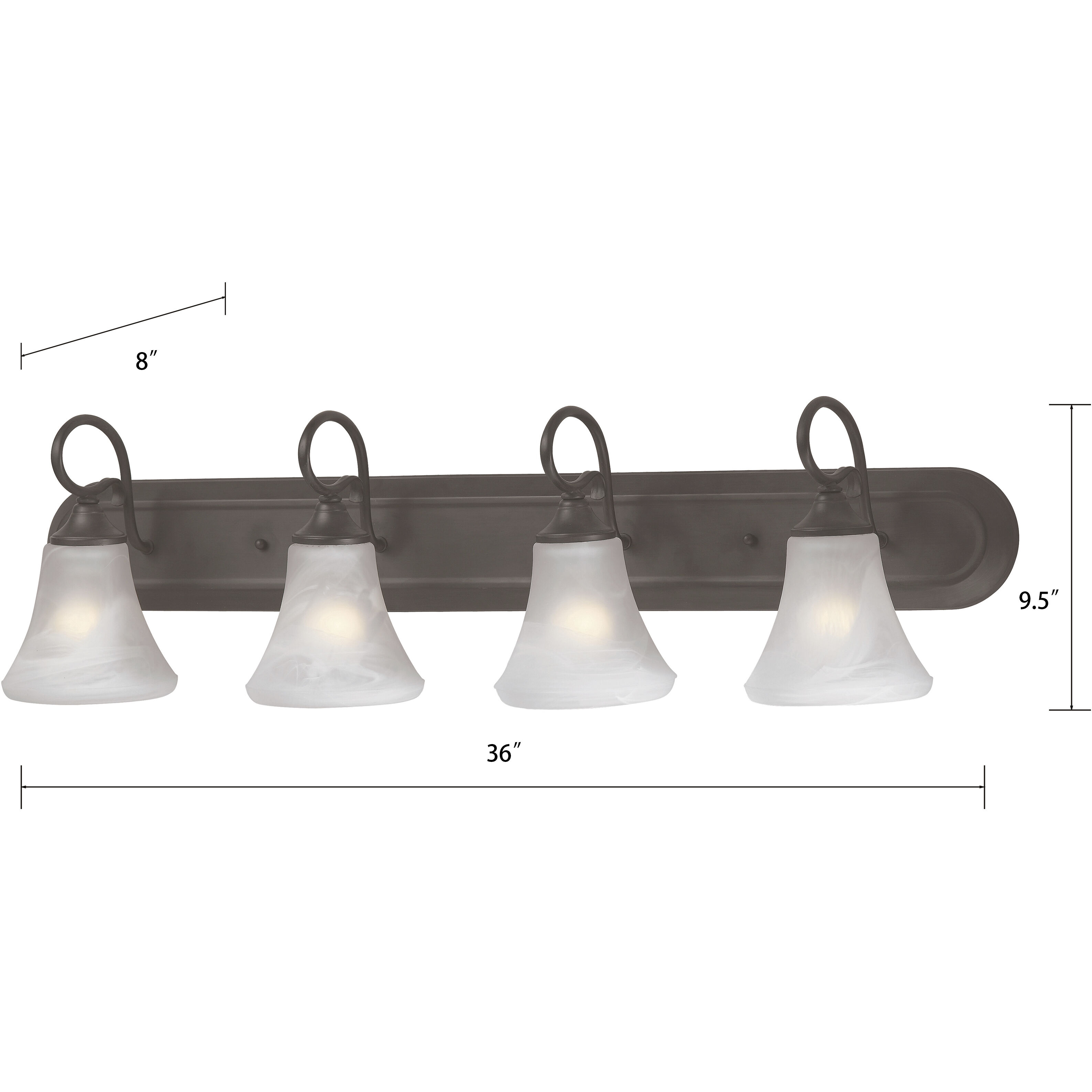 Elipse 4 Light 36 inch Painted Bronze Vanity Light Wall Light
