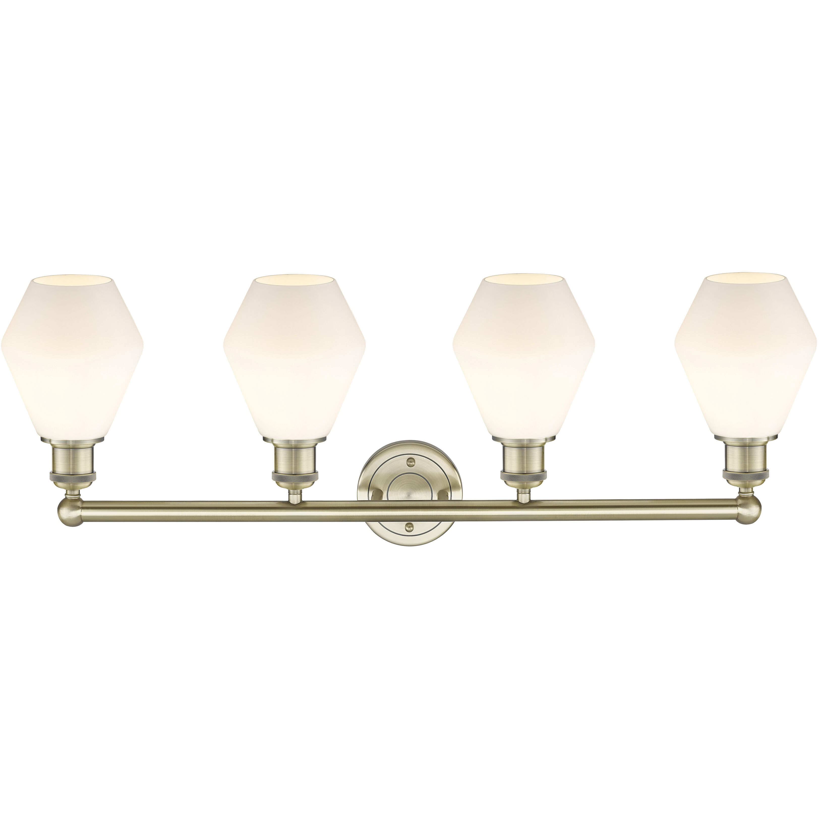Cindyrella 4 Light 33 inch Antique Brass Bath Vanity Light Wall Light in Cased Matte White